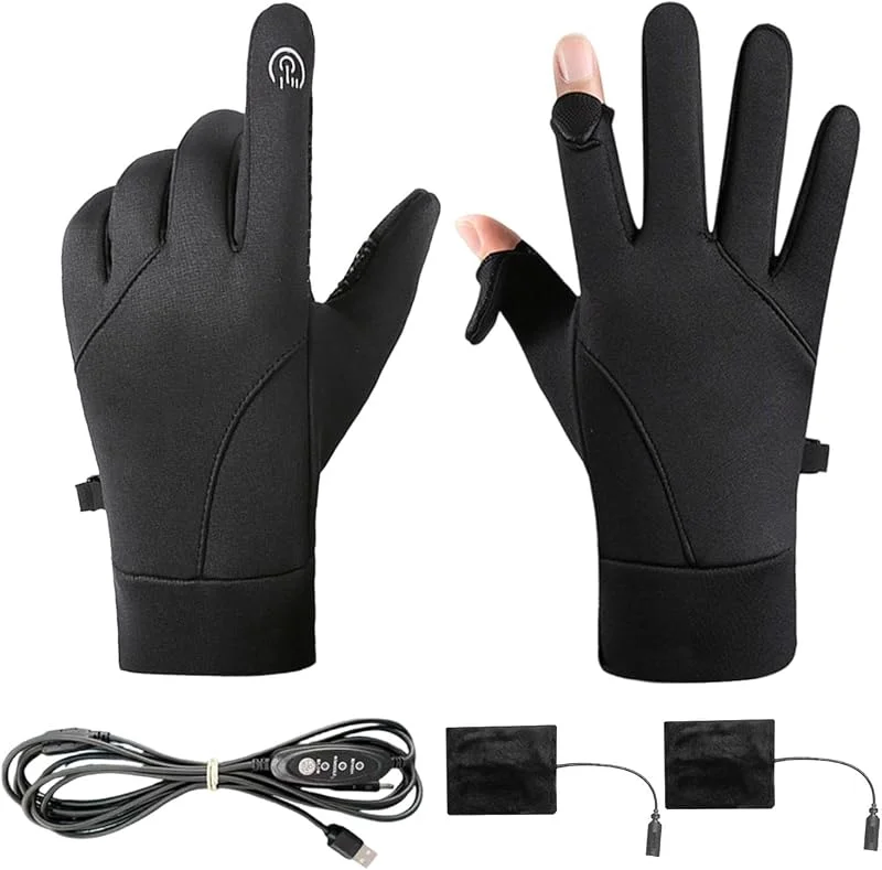 Gants chauffants d'extérieur moufles thermiques chauffantes avec recharge — Vetements ski