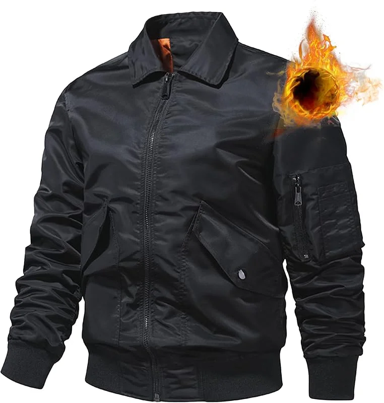 ZDJSWJ Veste de baseball légère à col roulé pour hommes Slim softshell Flight baseball suit Veste Campus décontractée matelassée coupe-vent — Vetements ski