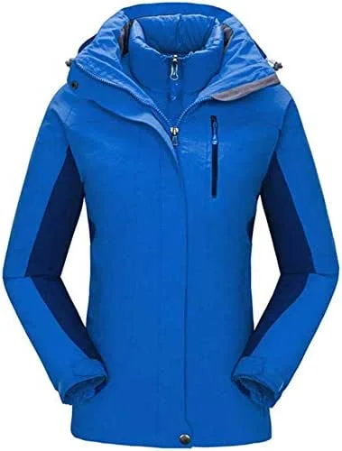 MU Femmes Veste De Ski Imperméable Femmes Veste De Ski Imperméable Coupe-Vent Manteau D'hiver Polaire Intérieur pour Pluie Neige Randonnée En Plein Air Hiver, Bleu, Moyen — Vetements ski