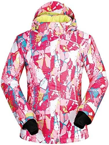 MU Femmes Veste imperméable ski imperméable et respirante en plein air chaud Ski Snowboard Veste rose pour femme d'hiver, Rose, Moyen — Vetements ski
