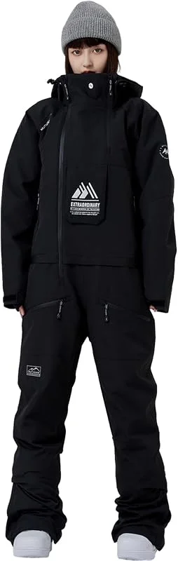 HOUZONIY Combinaison de ski une pièce pour femme - Combinaison de ski - Combinaison de ski - Combinaison de ski - Combinaison pour femme - Snowboard - Sport de plein air — Vetements ski