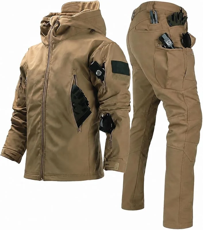 Ensemble De Combinaison De Ski Deux PièCes pour Hommes, Veste Softshell pour Hommes, Combinaison Snowboard 2 PièCes, Ensembles Combinaisons Combat Militaires ImperméAbles — Vetements ski