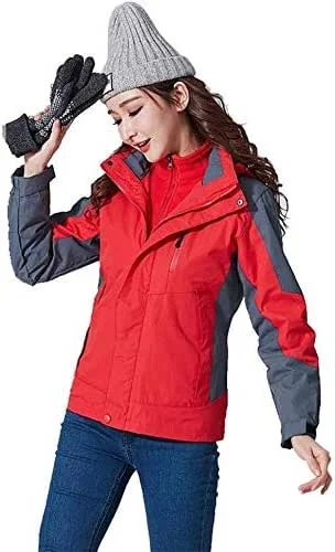 MU Veste de ski imperméable pour femme Veste de ski imperméable pour femme Manteau de neige d'hiver chaud Manteau coupe-vent de montagne Ski de snowboard extérieur résistant Veste d'hiver, rouge, *-Gra — Vetements ski