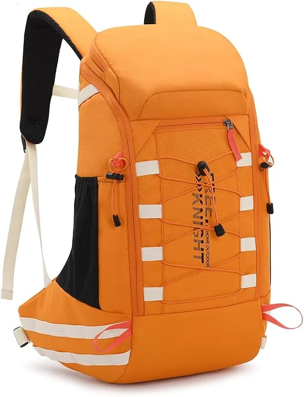Bseash Sac à dos de randonnée léger et imperméable de 40 l avec housse de pluie, pour le camping, l'escalade, le ski, le cyclisme (Orange) — Equipement ski