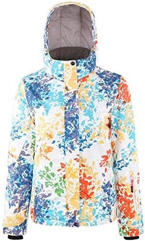 MU Femmes Veste imperméable ski Womens Veste coupe-vent imperméable Montagne Manteaux d'hiver avec Hood Ski Snowboard Veste d'hiver, Multicolore, Petit — Vetements ski