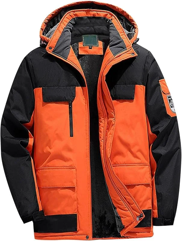 Générique Veste d'hiver pour homme - Grande taille - Veste chaude en laine - Manteau d'hiver - Veste de ski - Coupe-vent - Combinaison de randonnée en plein air — Vetements ski
