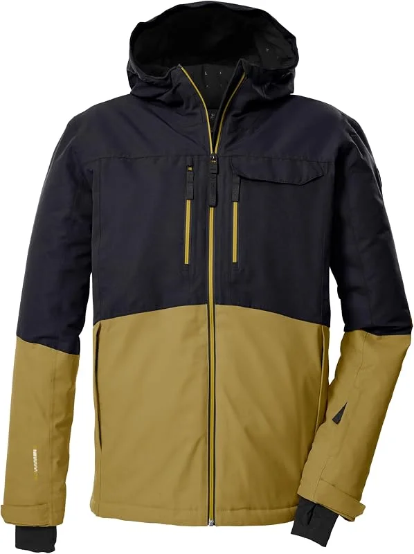 killtec Homme Veste de ski, fonctionnelle avec capuche et jupe pare-neige KSW 53 MN SKI JCKT, schwarz blau, L, 43433-000 — Vetements ski