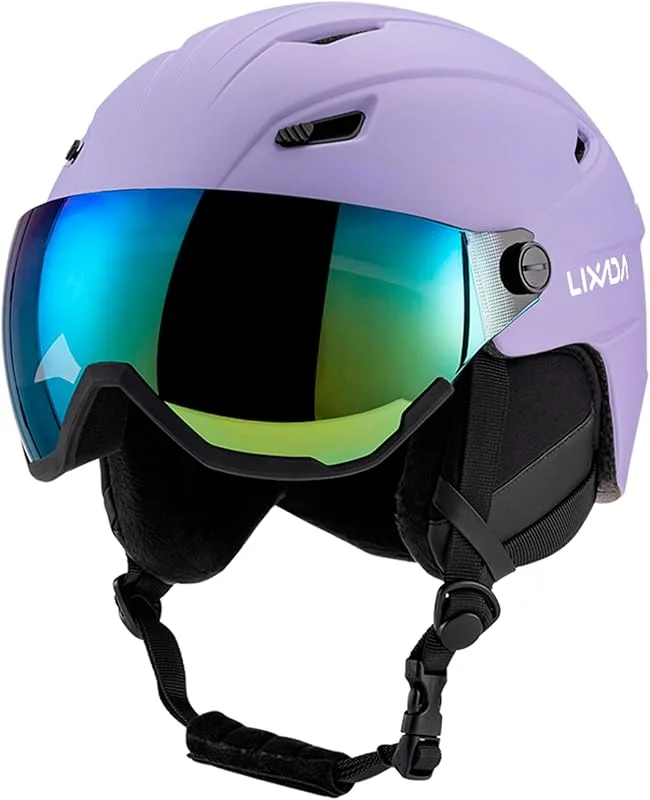 Lixada Casque de ski intégré Casque de snowboard pour homme et femme avec visière amovible — Equipement ski