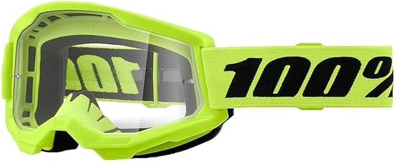 100% Strata 2 Goggles, Mirrored & Clear Lens Options, MTB, MX Goggles – Anti-Fog, Sweat-Absorbing Foam, Silicone Strap, Adult Off-Road Riding Eyewear Protection — Equipement ski