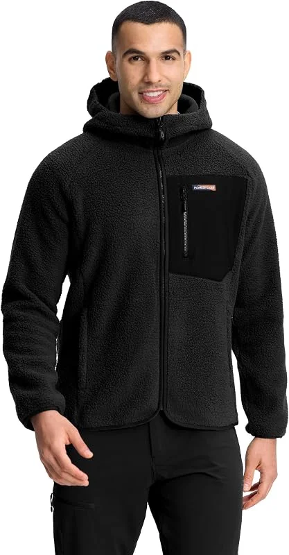 Pioneer Camp Veste Polaire Homme Avec Capuche – Polaire Chaude et Confortable – 5 Poches Pratiques – Respirante et Coupe-Vent – Parfaite pour Montagne et Plein Air — Vetements ski
