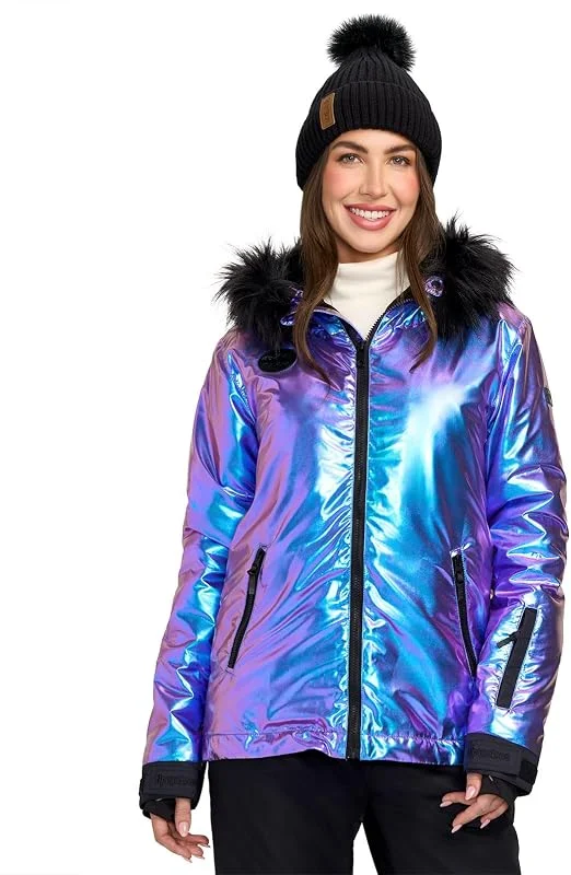 Tipsy Elves Vestes de ski pour femmes – Vêtements d'extérieur de ski imperméables à capuche pour adultes — Vetements ski