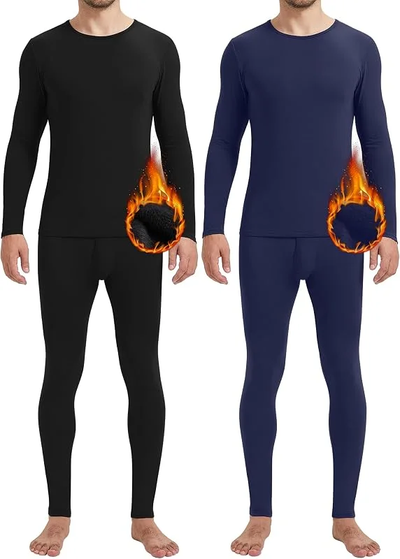 Patelai Lot de 2 sous-vêtements thermiques pour homme - Haut et bas doublés - Pour l'automne et l'hiver — Vetements ski