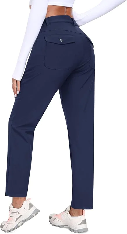 MoFiz Pantalon cargo imperméable et coupe-vent pour femme - Doublure en polaire chaude - Taille élastique - Poches zippées - Hiver — Vetements ski