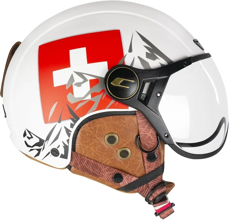 CGM EBI Casque de Ski Unisexe Adulte, Blanc Rouge Mat, S (55-56cm) — Equipement ski