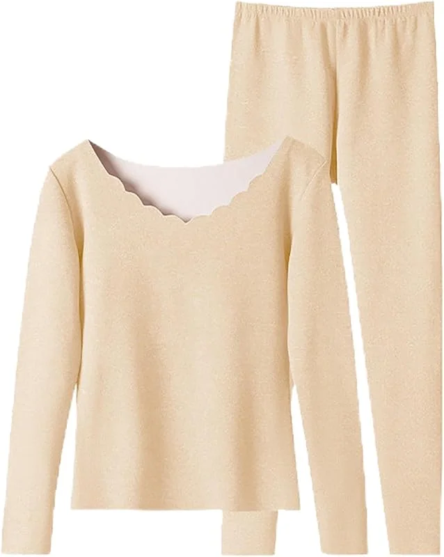 Ensemble de sous-vêtements thermiques pour femme - Sous-vêtements fonctionnels chauds - Intérieur en polaire - Sous-vêtements thermiques basiques - Anti-bactériens et flexibles - Ensemble de pyjamas — Vetements ski