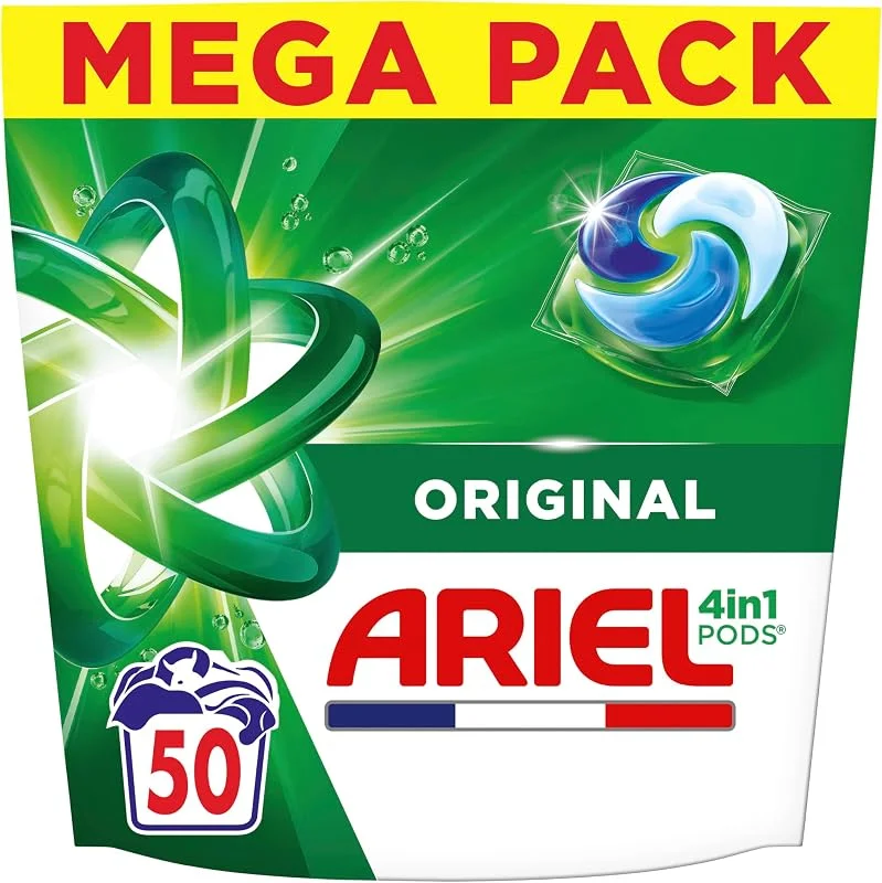 Ariel PODS 4en1, Lessive En Capsule, 50 Lavages, Original, Élimination Impeccable Des Tâches, Efficace Même A Froid Et En Cycle Court — Equipement ski