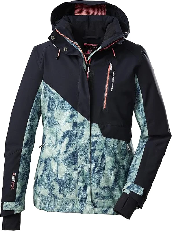 killtec Ksw 145 Wmn Ski Jckt Veste de ski, veste fonctionnelle avec capuche amovible et pare-neige Femme — Vetements ski