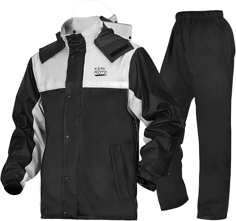 KEMIMOTO Combinaison de Pluie Moto Homme, Combinaison de Moto Imperméable et Réfléchissante Pantalon de Pluie Extérieur Blouson Léger Veste de Randonnée pour Moto, Scooter, Touring — Vetements ski