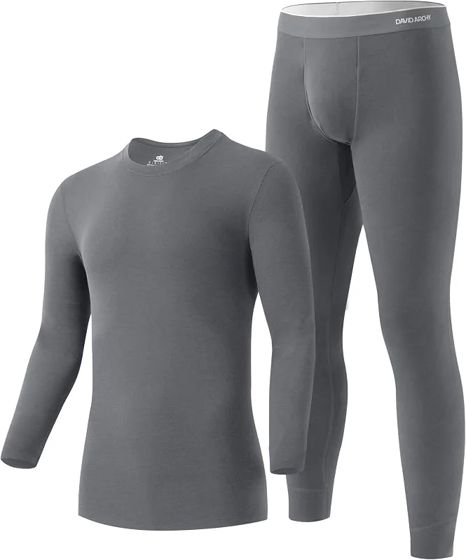 DAVID ARCHY Sous-vêtement thermique épais pour homme pour froid extrême, parfait pour l'hiver rigoureux de -10 °C à -5 °C — Vetements ski