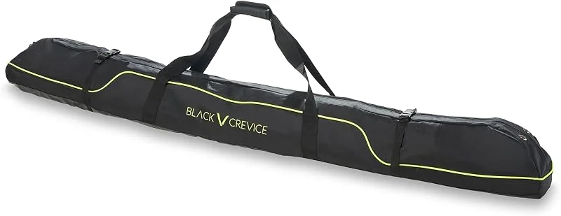 Black Crevice Sac de ski pour 1 paire de skis 195 cm de long Noir, jaune — Equipement ski