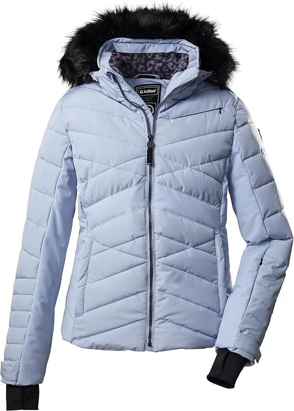 Killtec Ksw 210 WMN Qltd Jckt Ski, Veste en Duvet avec Capuche Amovible et Jupe Pare-Neige, Noir, 42 Femme — Vetements ski