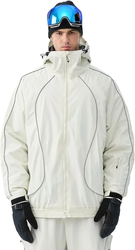GSOU SNOW Femme Homme Baggy Veste Snowboard Rétro Réfléchissante Ski — Vetements ski