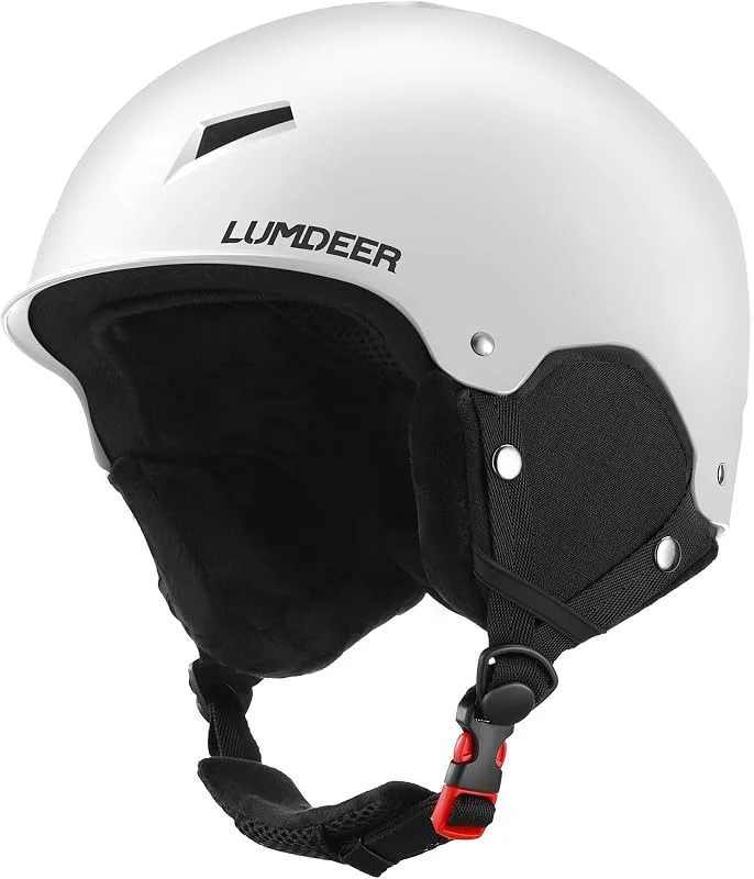 LUMDEER Casque de ski léger et sûr avec visière pour homme et femme - Protection UV 400 - Casque de snowboard avec lunettes pour lumière claire - Système de ventilation Aircon — Equipement ski