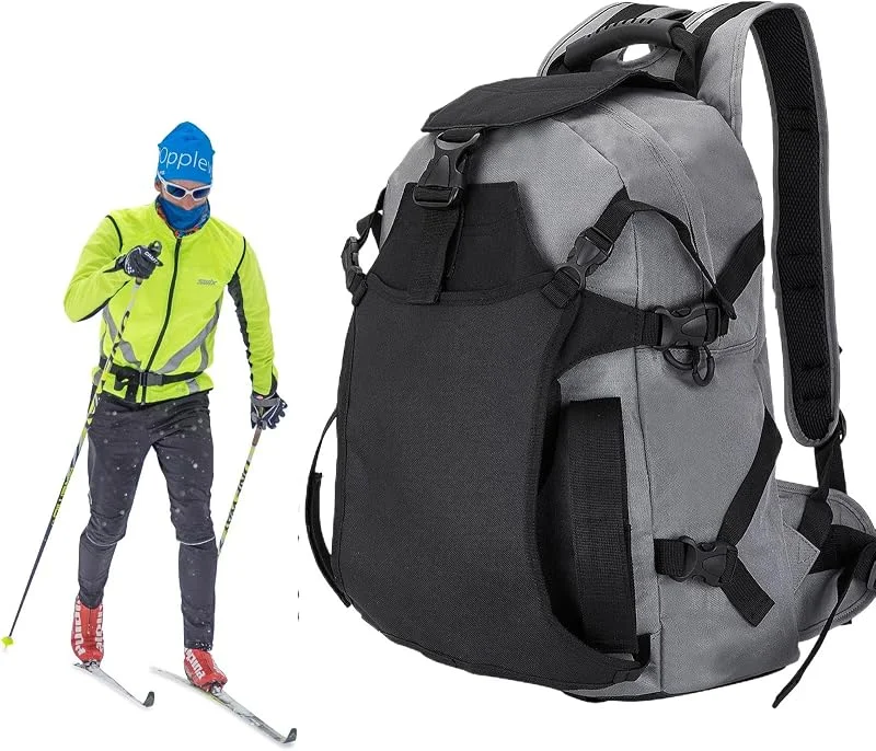 Pour bottes de ski homme - Sac à dos de camping 30 l - Support porte-raquettes de neige, Pour casque, équipement de protection, vêtements, passionnés, voyageurs, snowboarders, visiteurs de station — Equipement ski