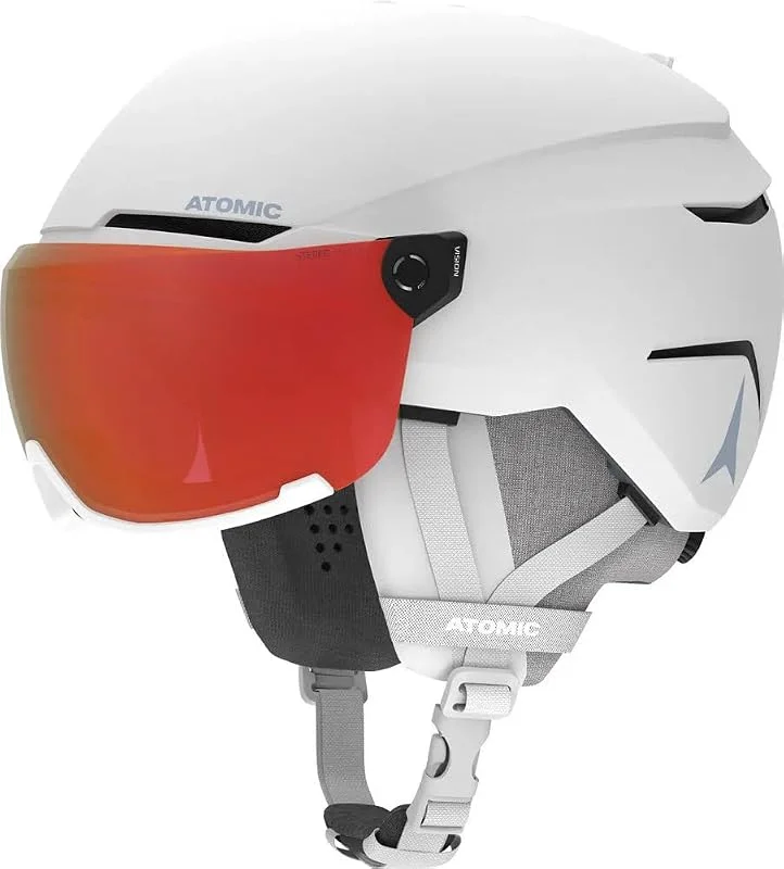 Salomon Atomic Savor Visor Photo Casque De Ski À Visière, Bruyère Blanche, Taille S, Absorption Maximale Des Chocs, Système De Ventilation Active Aircon, Miroir Haut De Gamme, Visibilité Parfaite — Equipement ski