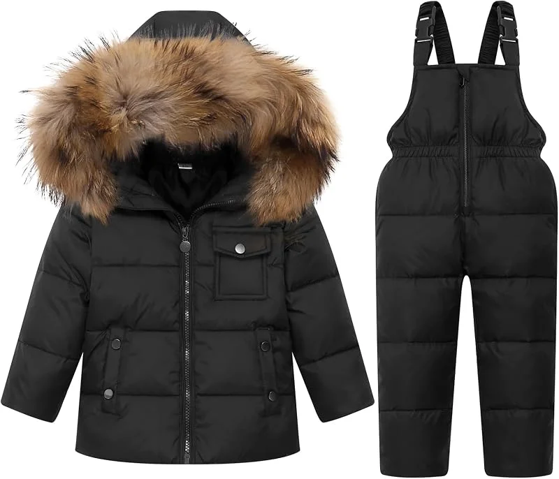 JiAmy Combinaison De Ski Enfant 2 Pièces Doudoune 18 Mois-12 Ans — Vetements ski