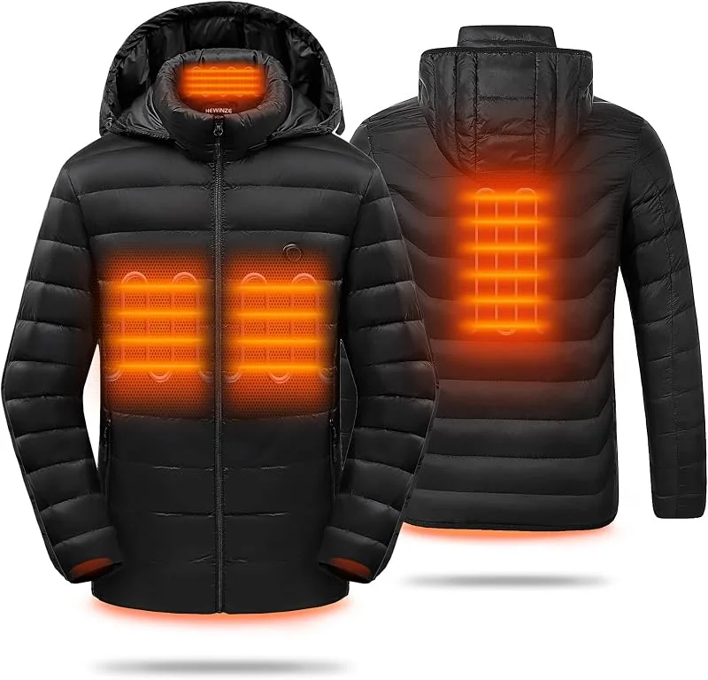 HEWINZE Veste Chauffante Femme avec batterie incluse, Manteau Chauffante Femme avec capuche pour L'hiver, la Chasse, L'extérieur, le Camping, Ski Équitation. — Vetements ski