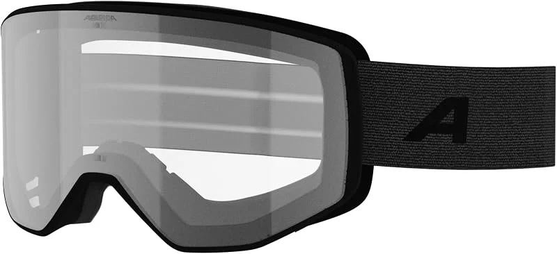 ALPINA VENET M – masque de ski de haute qualité avec ajustement optimal, idéal pour les porteurs de lunettes de vue, traitement antibuée et ventilation efficace, pour adultes - black matt - M — Equipement ski