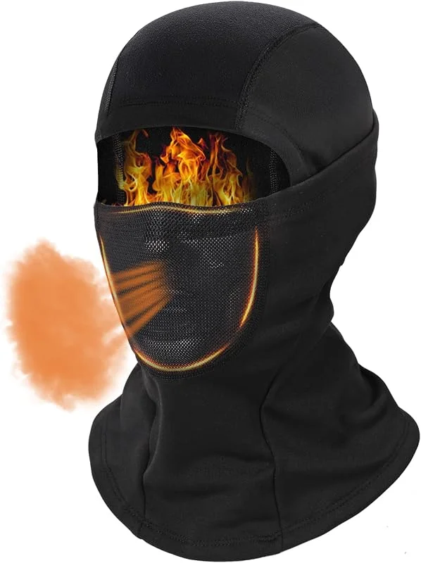 Cagoule d'hiver Coupe-Vent Masque de Ski Homme et Femme, Cagoule de Moto Vélo Thermique Respirante Masque Intégral Chapeau Balaclava Cache Cou Chaude Les Sports de Plein air Running Snowboard — Vetements ski
