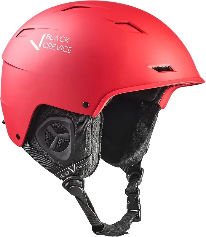 Black Crevice GERLOS Casque de Ski Respirant pour Homme et Femme avec Ouvertures d'aération I Casque de Ski Unisexe de qualité supérieure I Casque de Ski réglable avec Support de Lunettes de Ski — Equipement ski