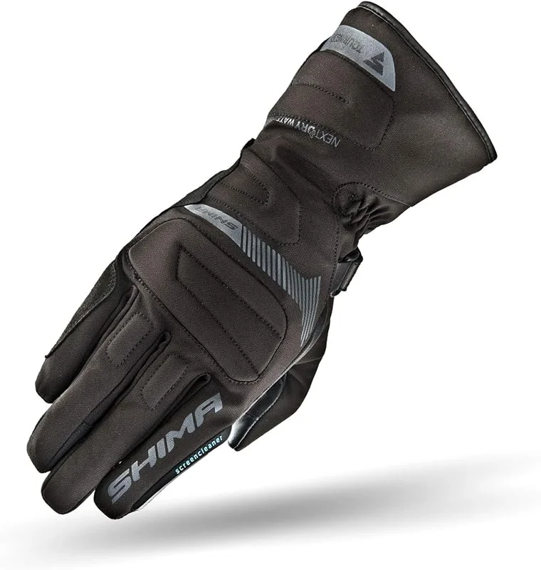 SHIMA TOURING DRY Gants Moto Homme - Gants Toute L'année, Imperméables, Coupe-vent, Touchscreen avec Protecteur de Jointure, Absorbeurs D'chocs Poignet, Paume Renforcée, Essuie Visière (Noir, M) — Vetements ski