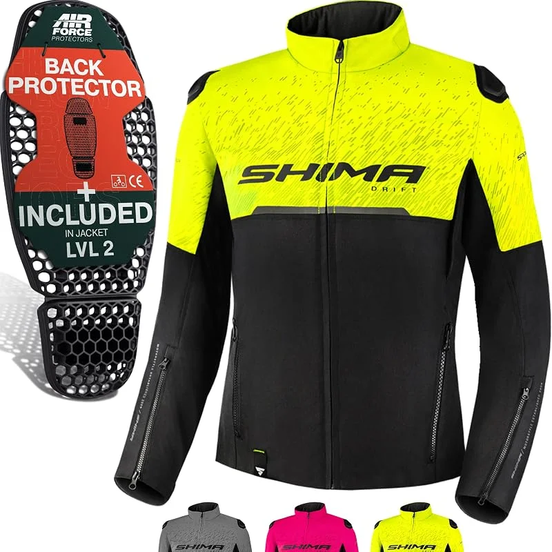 SHIMA Drift Veste Moto Homme Homologué AirForce Dorsale Blouson Armure Protecion Vestes Ventilation Textile Vetement — Vetements ski