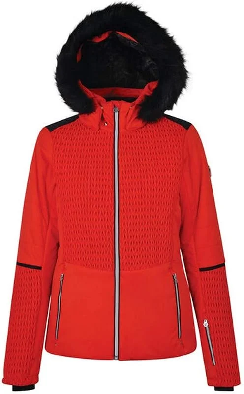 Dare 2b Manifesto Faux Fur Trim Luxe Ski Jacket Traitement Naturel Antibactérien Veste de ski Femme — Vetements ski