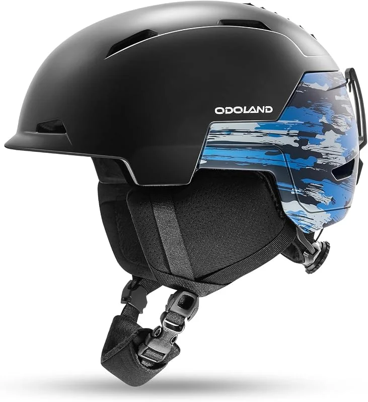 Odoland Casque de Ski pour Homme Femme, Casque de Snowboard avec Réglage Ajustable pour Adulte Adolescent, Certifié Sécurité, Compatible avec Les Lunettes de Ski, pour Ski, Snowboard — Equipement ski