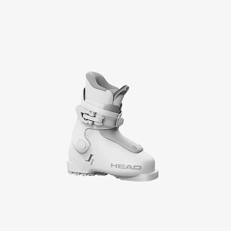 HEAD J 1 Chaussures de ski pour enfant, couleur : blanc, gris, taille : 185 (603567-185) — Equipement ski