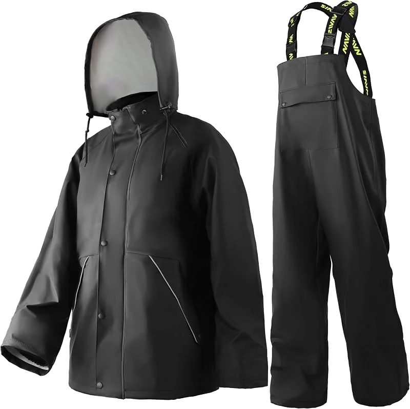Combinaison de Pluie imperméable homme Tenue de travail résistante avec veste et pantalon, idéale pour pêche, chantier et plein air WS-005 — Vetements ski