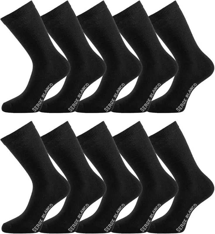 Chaussette Homme Coton Peigné Doux - Lot de 10 - Chaussettes Hautes Homme, Confortables — Equipement ski