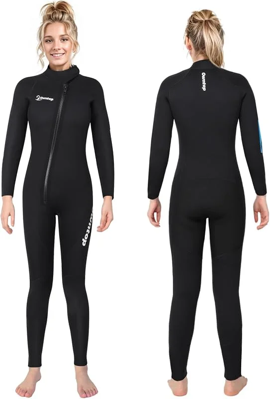 Owntop Combinaisons de Plongée 5mm pour Hommes Femmes - Combinaison Néoprène Adultes, Wetsuit à Fermeture Éclair Frontale de Longueur Intégrale, Ultra-Chaude Flexible pour Plongée Surf en Eau Froide — Vetements ski