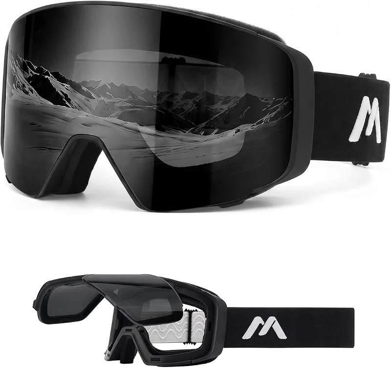 Meeloog Lunettes de ski rabattables anti-buée avec protection UV — Equipement ski