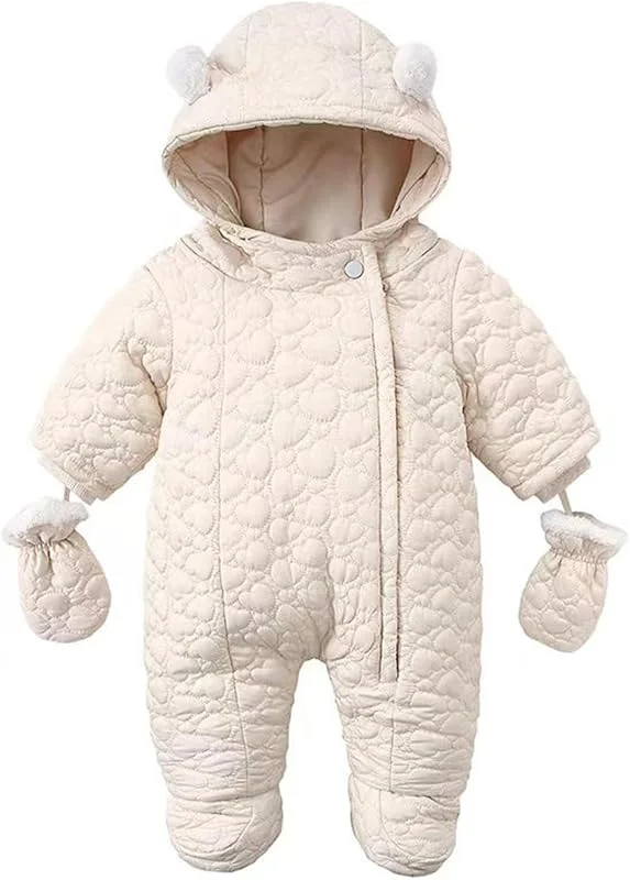 Combinaison Ski Bebe Enfant Polaire De Ski Hiver Veste Body Couleur Unie Étanche Rembourré Nouveau-Né 0-12 Mois Déguisement Manteau — Vetements ski