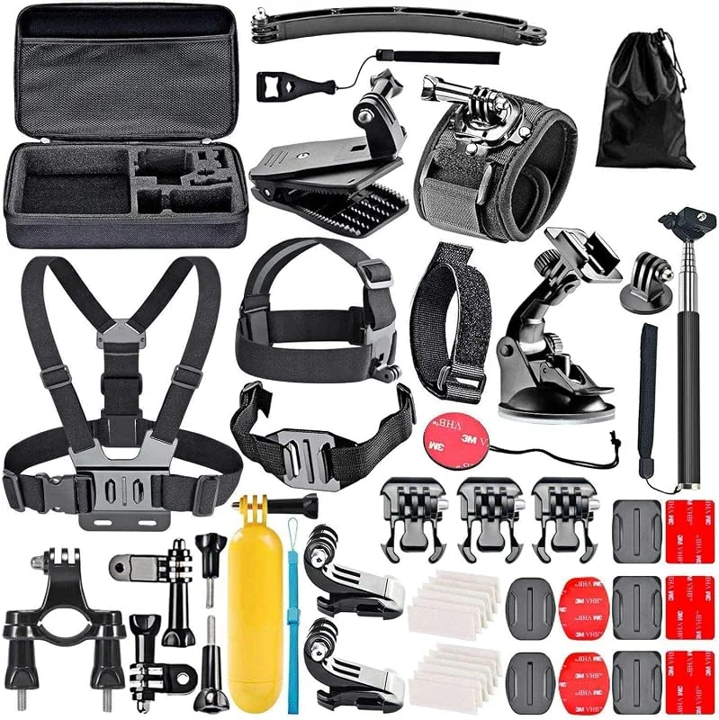 Navitech 50-en-1 Kit D'Accessoires pour Caméras d'action - Compatible avec Le WOLFANG GA420 Action Cam 4K — Equipement ski
