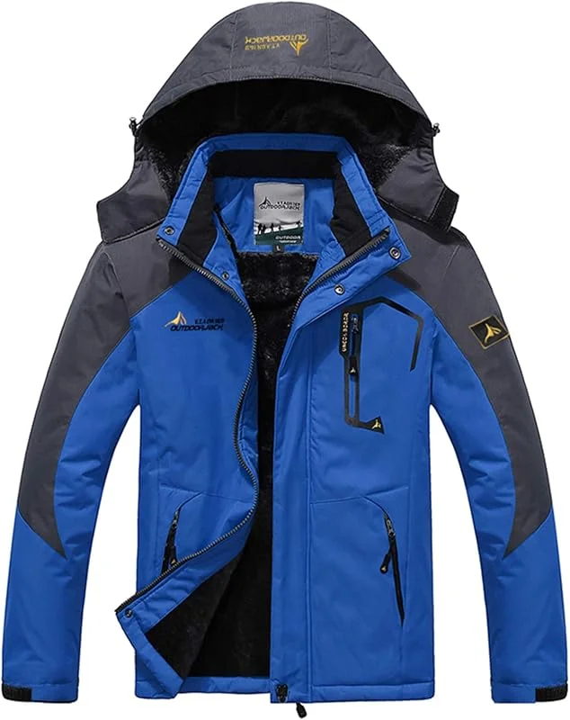 HUIOP Hommes Montagne Veste Shell Imperméable Veste De Ski Veste Coupe-Vent Hiver Veste Chaude pour Camping Randonnée Ski, Veste coupe-vent homme — Vetements ski
