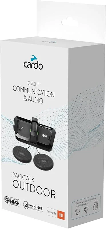 Cardo Système de Communication de Casque PACKTALK Outdoor, idéal pour Le Ski, Le Snowboard et Le Cyclisme (Noir, lot Unique) — Equipement ski