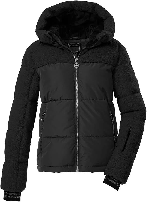 killtec Ksw 111 Wmn Ski Qltd Jckt Veste matelassée, fonctionnelle en aspect duvet avec capuche et jupe pare-neige amovible Femme — Vetements ski