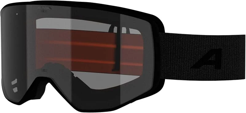 ALPINA VENET – masque de ski de haute qualité avec ajustement optimal, idéal pour les porteurs de lunettes de vue, traitement antibuée et ventilation efficace, pour adultes - black matt - M — Equipement ski
