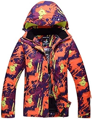 MU Femmes Veste imperméable ski imperméable coupe-vent manteau de ski Veste de surf des neiges de montagne Veste de pluie neige Veste d'hiver, Multicolore, Grand — Vetements ski